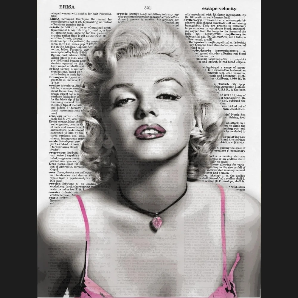 Marilyn Monroe Pink Vintage Dictionary Art Print